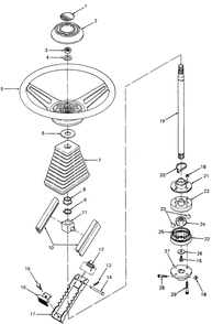 Upper Steering Diagram and Parts List for 1860 800000-821059-140661100-141661100 Cub Cadet Lawn Tractor